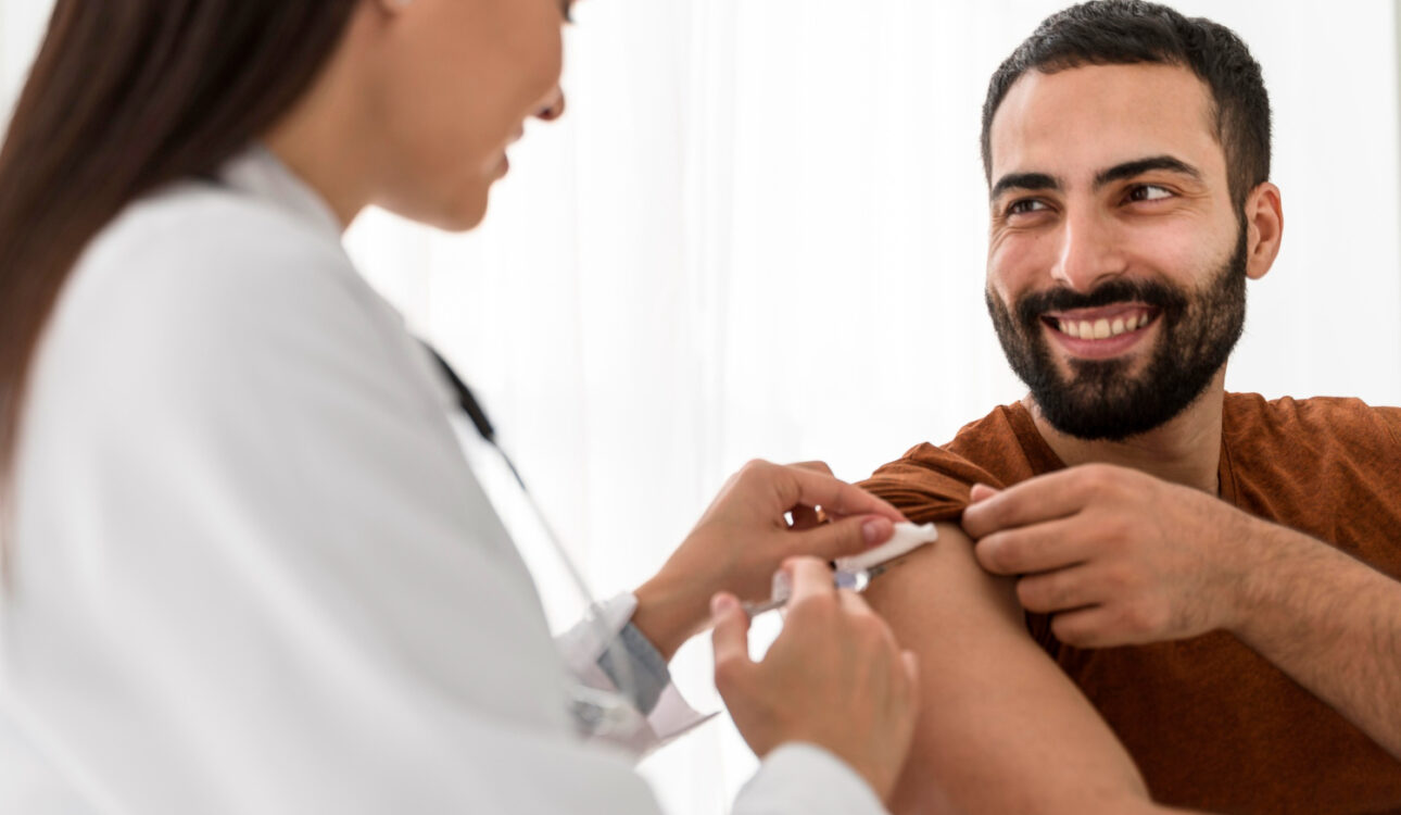 male patient receiving low testosterone treatment in Oswego IL clinic