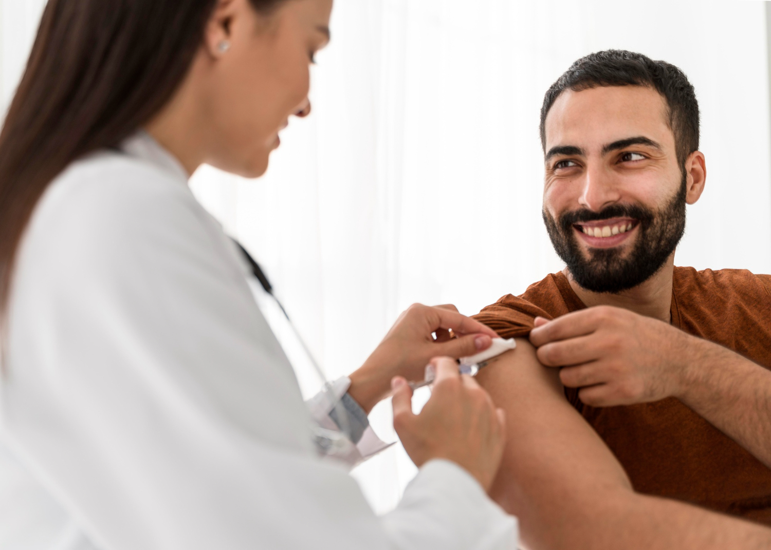 male patient receiving low testosterone treatment in Oswego IL clinic